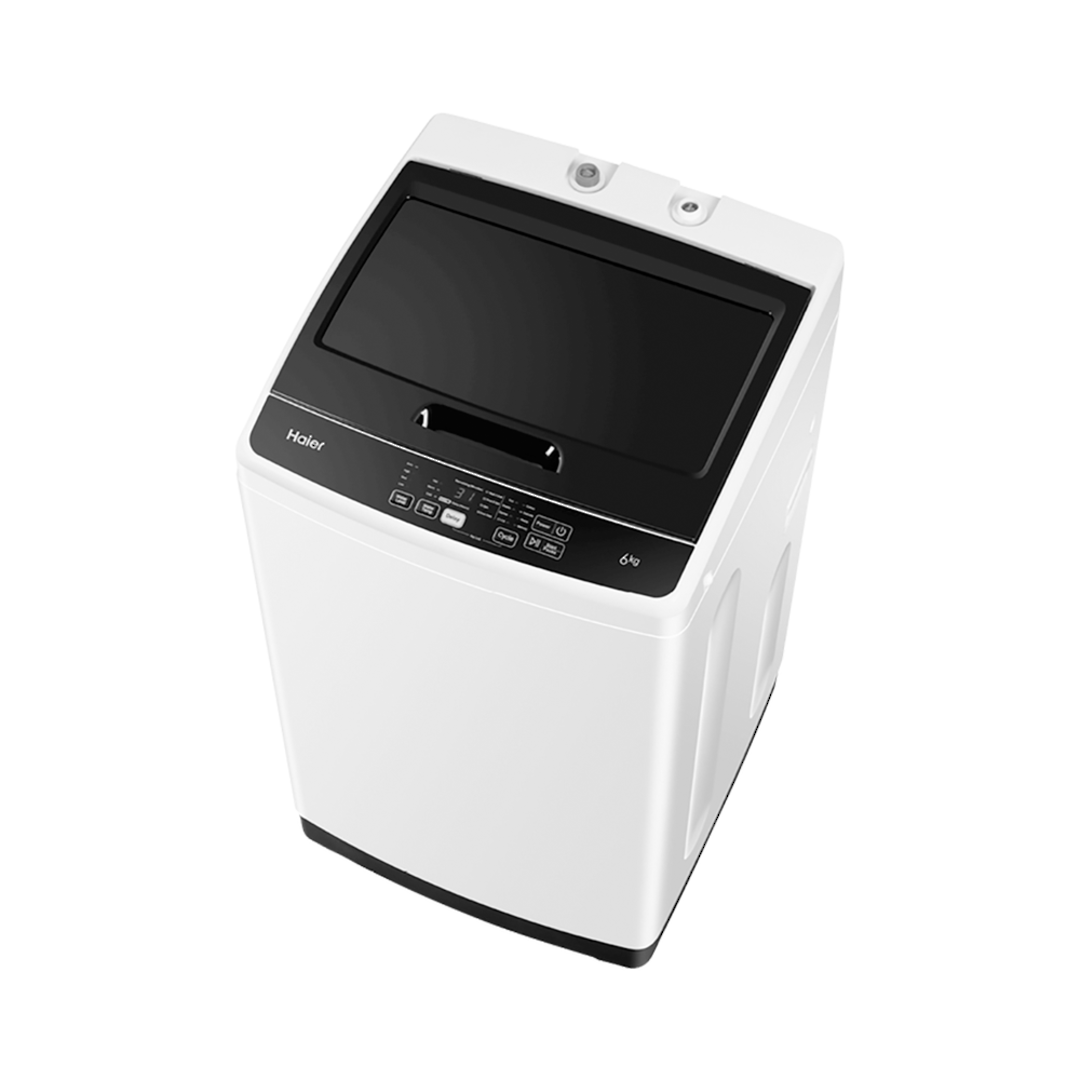HAIER 6KG WHITE WITH BLACK LID TOP LOAD WASHING MACHINE image 1